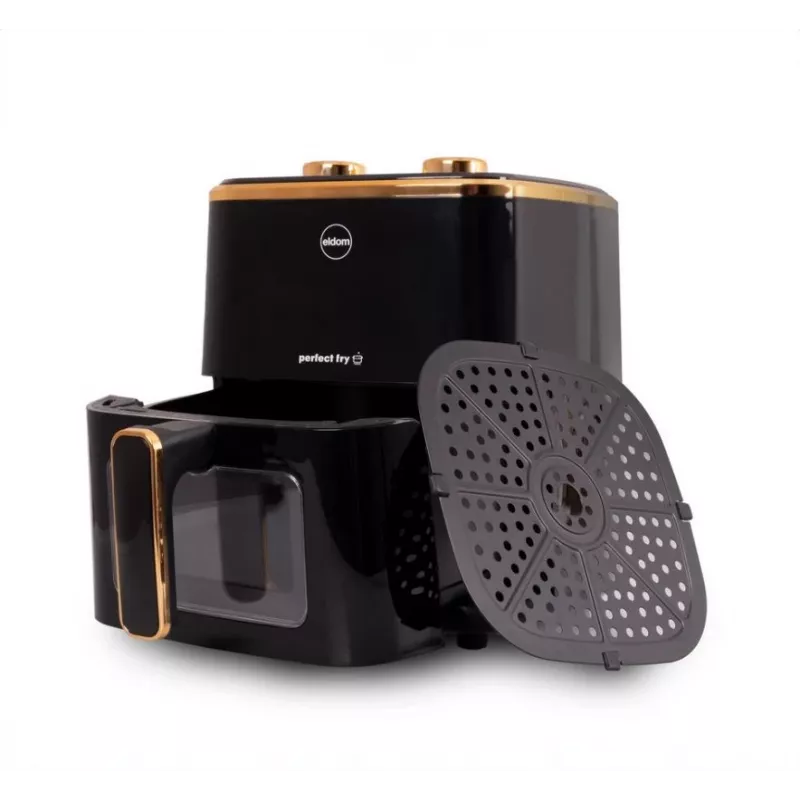 ELDOM FRITTA Karšto oro gruzdintuvė be riebalų 5.0 L, reguliuojama temperatūra, laikmatis, 1500 W, juoda