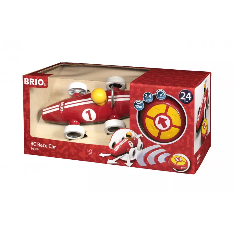 BRIO RC Rennwagen su nuotolinio valdymo pulteliu, raudona/balta