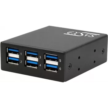 Exsys USB 3.2 Gen 1 Hub su 15kV ESD apsauga, DIN bėgelio tvirtinimu, 6 prievadų (EX-11246HMS)