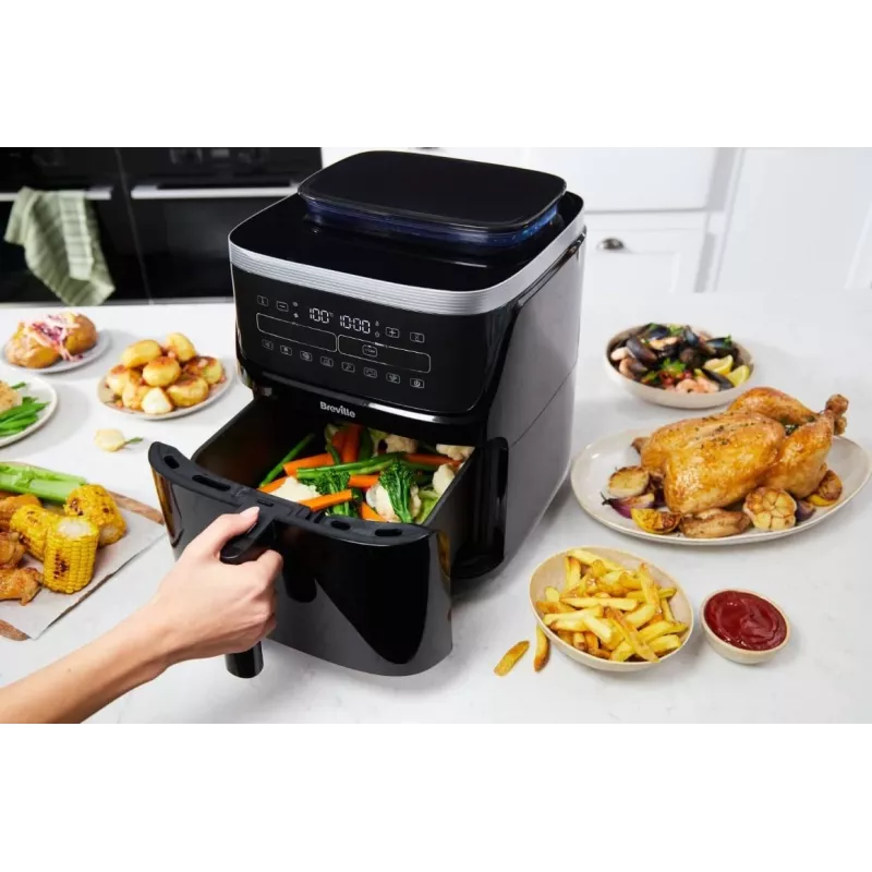 Breville VDF133X Aliejaus nenaudojantis garų gruzdintuvas, 7L, 1700W, juoda/sidabrinė