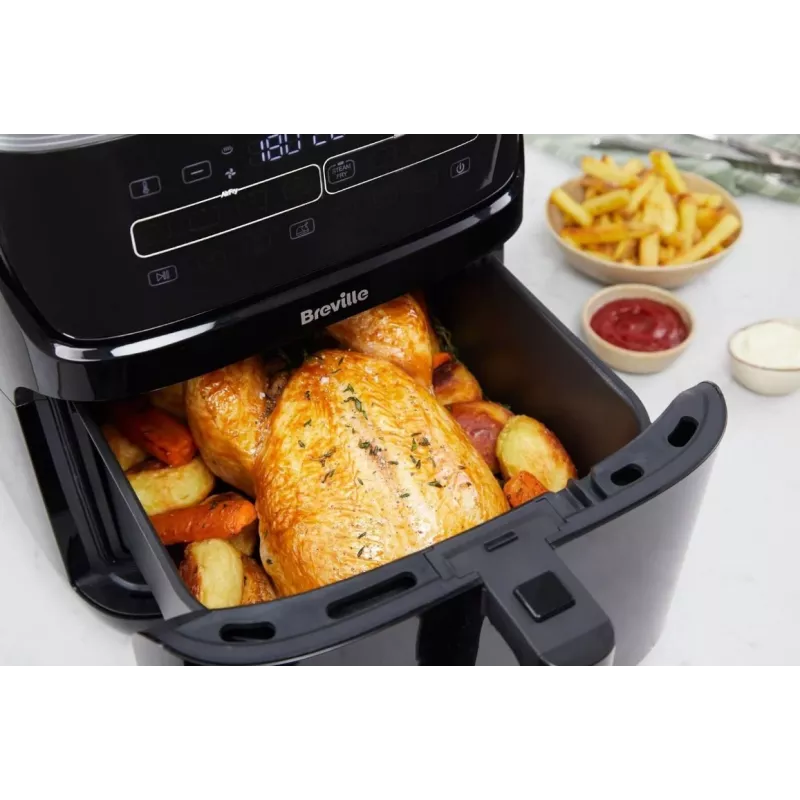 Breville VDF133X Aliejaus nenaudojantis garų gruzdintuvas, 7L, 1700W, juoda/sidabrinė