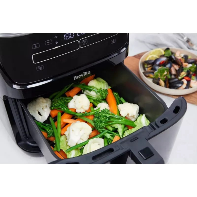 Breville VDF133X Aliejaus nenaudojantis garų gruzdintuvas, 7L, 1700W, juoda/sidabrinė