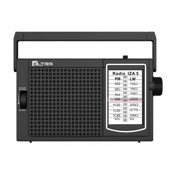 ELTRA Radio IZA-5 Black nešiojamas FM radijas su AM LW juostomis, AUX įėjimu, baterijos / tinklo maitinimas