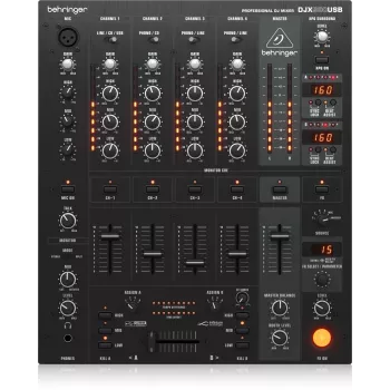 Behringer DJX900USB Professional 5-Channel DJ Mixer su INFINIUM Contact-Free VCA Crossfader, Advanced Digital Effects ir USB / Audio Interface