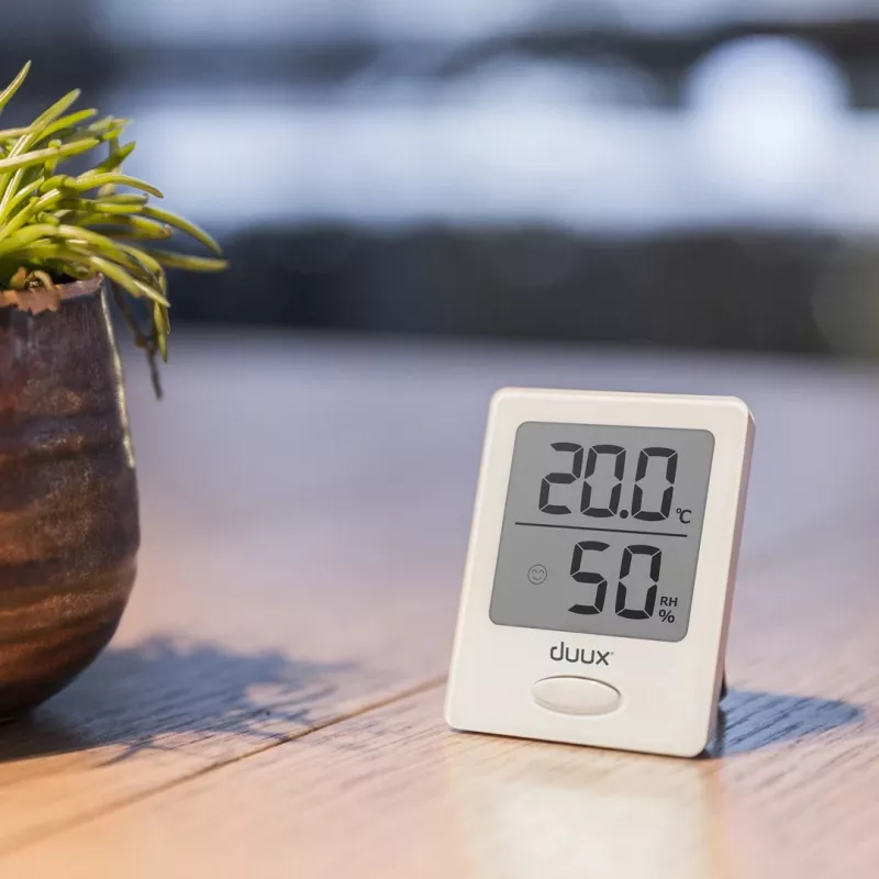 Duux Sense Hygrometer + Thermometer White LCD Display