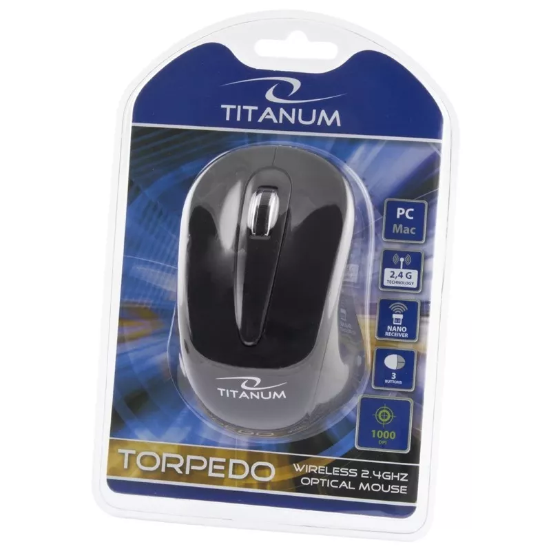 ESPERANZA Titanum TM104K belaidė optinė pelė 1000 DPI, 2.4 GHz, 3 mygtukai, juoda