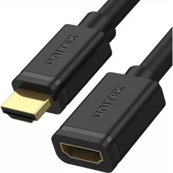 Unitek Y-C166K HDMI prailginimo kabelis, 3 m, HDMI 2.0, kištukas–lizdas, 4K 60 FPS, juodas
