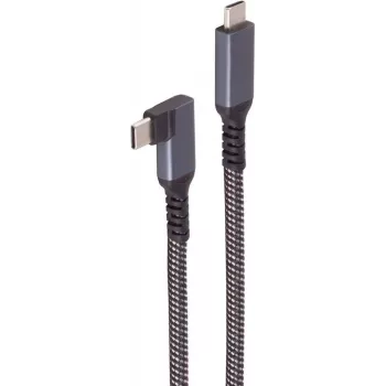 ShiverPeaks BASIC-S USB-C įkrovimo laidas, 3.2, 90°, 100W PD, tekstilinis, 1m (BS14-75014)