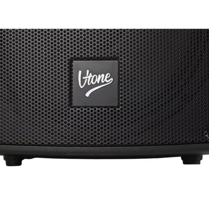 V-TONE BQ12 GO MP3 aktyvus 8 colių baterijomis maitinamas garsiakalbis su belaidžiu mikrofonu ir nuotolinio valdymo pulteliu, juodas