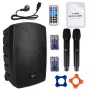 V-TONE BQ12 GO MP3 aktyvus 8 colių baterijomis maitinamas garsiakalbis su belaidžiu mikrofonu ir nuotolinio valdymo pulteliu, juodas