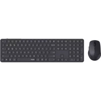 Rapoo E9810M belaidis kelių režimų klaviatūros ir pelės rinkinys, QWERTZ, tamsiai pilka