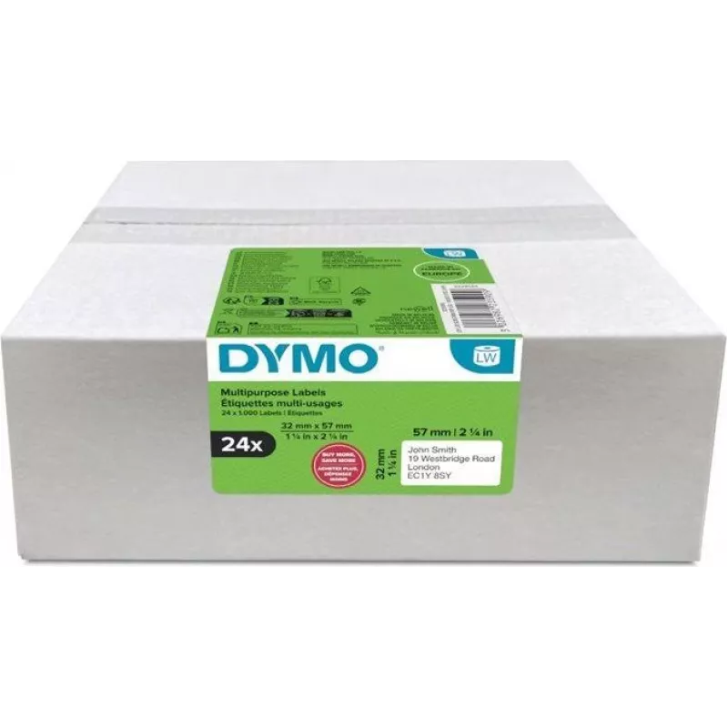 DYMO Return Address Labels Advantage Pack 32x57mm 24 Rolls 1000 Labels Each (2223590)