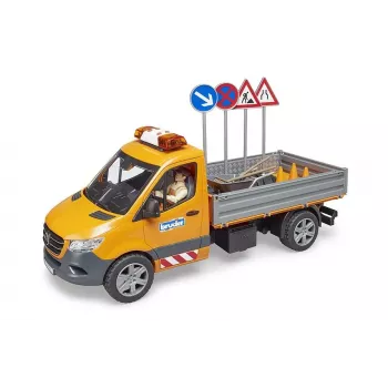 BRUDER MB Sprinter Municipal su šviesos ir garso moduliu, oranžinė, 1:16 mastelis