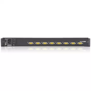 ATEN CL1308N LCD KVM Console su 8 prievadų KVM jungikliu - 19 inch LCD, PS/2 ir USB, VGA, 1280x1024, juoda, 1U montuojama į stelažą