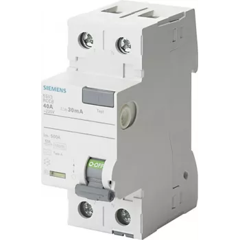 Siemens 5SV3111-6 SENTRON RCCB 25A 30mA Type A 2-Pole 230V 10kA White