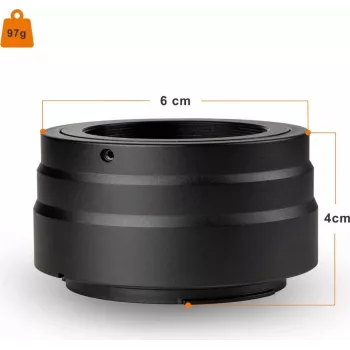 Walimex pro T2 adapteris Canon R - objektyvo laikiklio adapterio žiedas su rankiniu fokusavimu, lengvu valdymu, objektyvo tvirtinimo žiedas Canon EOS R1, EOS R5 Mark II, EOS R100, EOS R8, EOS R50, EOS R10 (1023368)