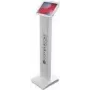 Compulocks Space BrandMe Floor Stand for Apple iPad 10.2 (7th Gen) - Anti-Theft Security Enclosure - White Aluminum