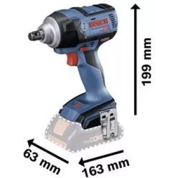 Bosch Professional GDS 18V-300 belaidis smūginis veržliasukis 18 V, 300 Nm, 1/2 inch kvadratinis kotas, bešepetinis, tik įrankis (06019D8200)