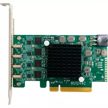 HighPoint RocketU 1244C USB 3.2 Gen 2x2 PCIe 3.0 x4 Host Adapter Card su 4 USB-C prievadais