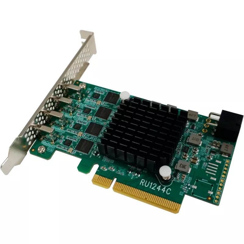HighPoint RocketU 1244C USB 3.2 Gen 2x2 PCIe 3.0 x4 Host Adapter Card su 4 USB-C prievadais