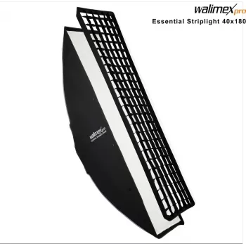 Walimex Pro Essential Striplight Softbox 40x180 cm su grotelėmis, Bowens adapteriu ir transportiniu krepšiu