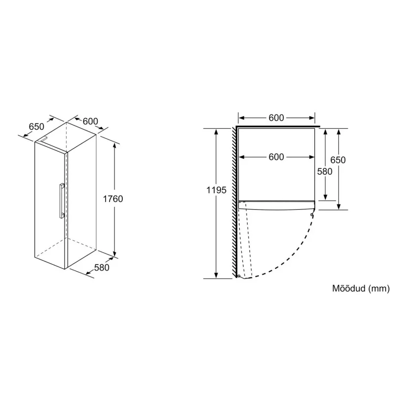 Bosch KSV33VLEP Laisvai pastatomas šaldytuvas su VitaFresh, 324L, sidabrinis