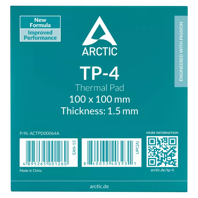 ARCTIC terminis tarpiklis ATP-4 100x100mm 1.5mm pilkas