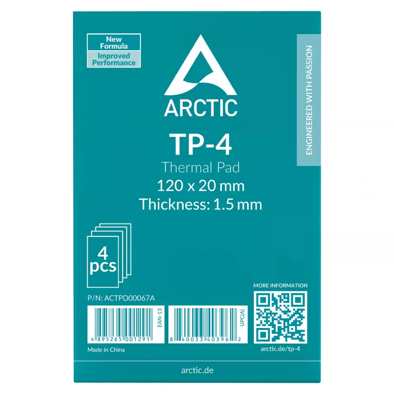 ARCTIC terminis tarpiklis TP-4 120x120mm 1.5mm, 4 vnt.