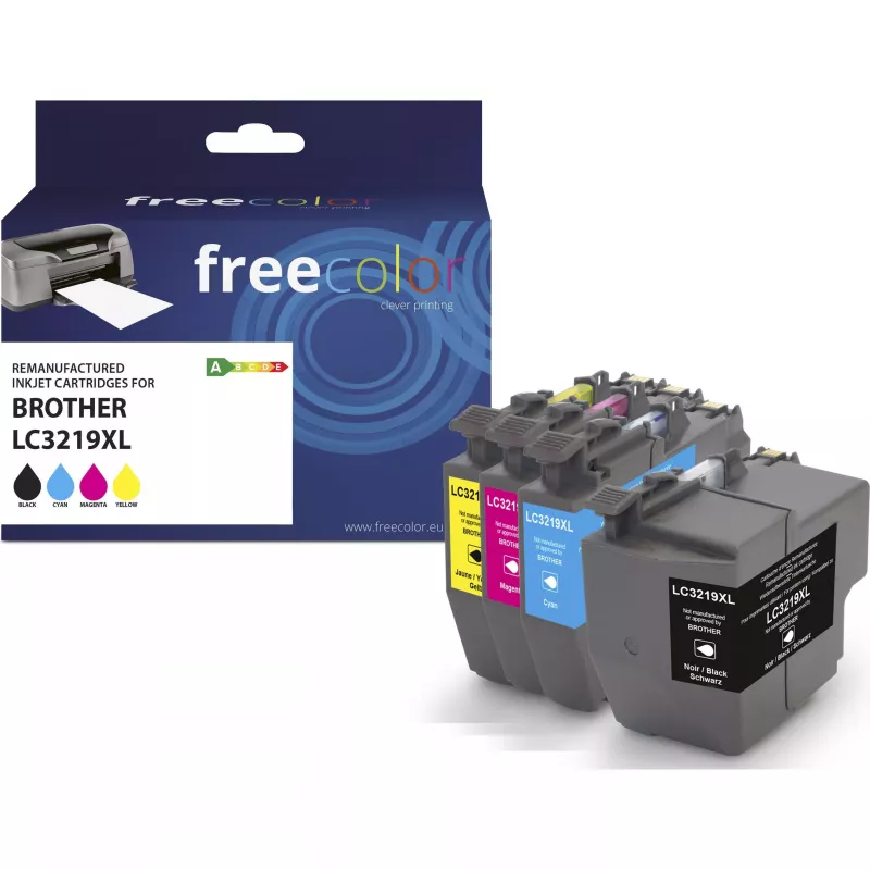 Freecolor Remanufactured Ink Cartridge Multipack Brother LC3219XL Black/Cyan/Magenta/Yellow