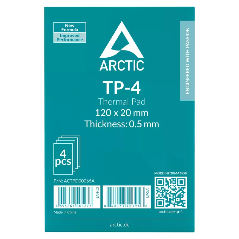 ARCTIC TP-4 terminė pagalvėlė 4 vnt. pakuotė 120x20x0,5mm pilka