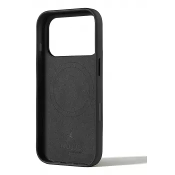 Mujjo Wallet Leather Case for iPhone 17 Pro su MagSafe (Juoda)