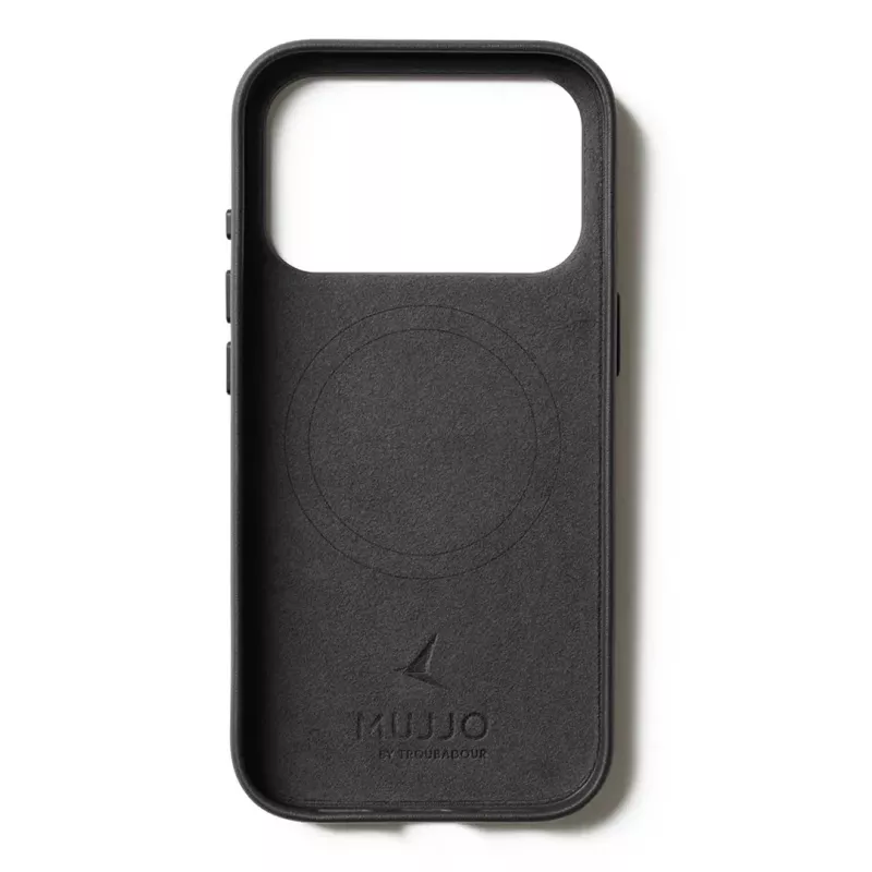 Mujjo Wallet Leather Case for iPhone 17 Pro su MagSafe (Juoda)