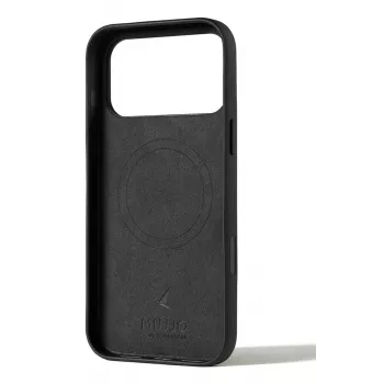 Mujjo Wallet Leather Case for iPhone 17 Pro Max su MagSafe (Juoda)