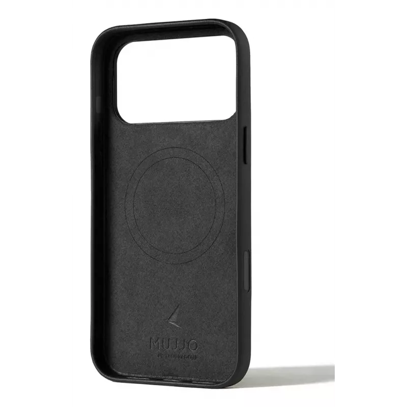 Mujjo Wallet Leather Case for iPhone 17 Pro Max su MagSafe (Juoda)