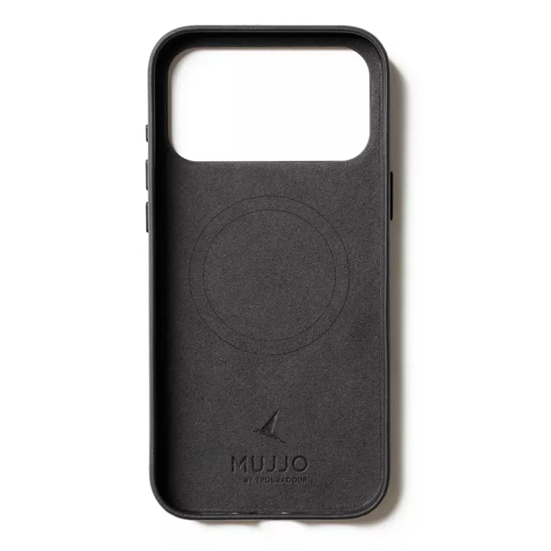 Mujjo Wallet Leather Case for iPhone 17 Pro Max su MagSafe (Juoda)