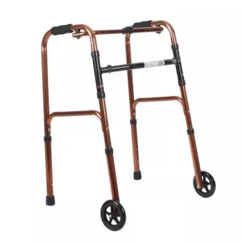 REHA FUND Balkonik RF-131 abipusis vaikštynė – lengvas aliuminis, sulankstomas, reguliuojamo aukščio 78-96 cm, maks. naudotojo svoris 100 kg, sidabrinė/pilka
