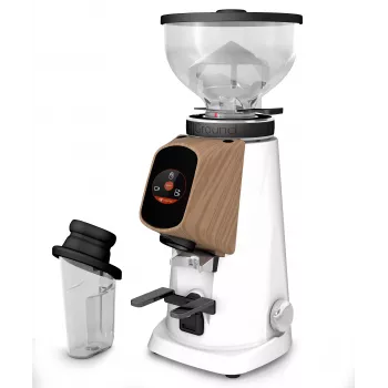 Fiorenzato AllGround Coffee Grinder Arctic White Matt Walnut 230V EU Dark-T Titanium