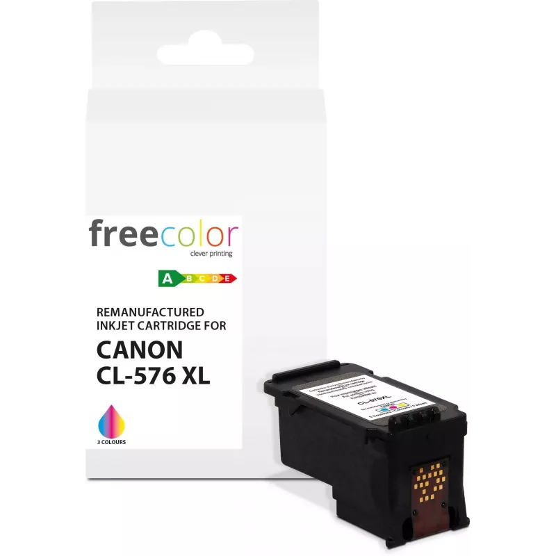 Freecolor Remanufactured Ink Cartridge Canon CL-576XL Black - Tri-Color