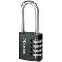 Master Lock 7640EURDBLK Kombinacinis spynos 40 mm korpusas, grūdinto plieno kilpa, 4 diskai, perprogramuojama, sidabrinė/pilka