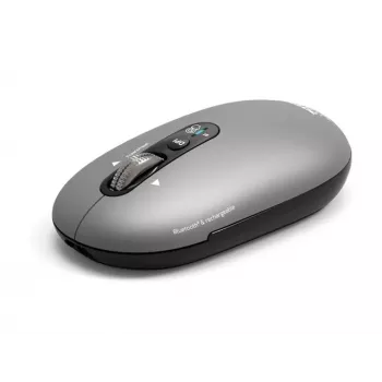 PORT Designs PORT Connect Professional PURE belaidė įkraunama pelė – optinė, 4 mygtukai, 2,4 GHz, Bluetooth, USB imtuvas, juoda