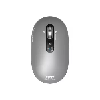 PORT Designs PORT Connect Professional PURE belaidė įkraunama pelė – optinė, 4 mygtukai, 2,4 GHz, Bluetooth, USB imtuvas, juoda