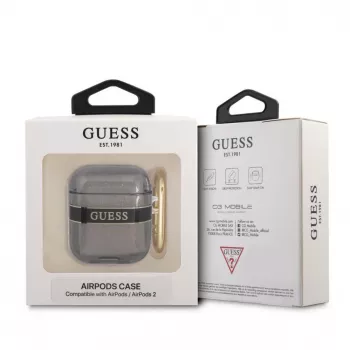 Guess GUA2HHTSK AirPods 1/2 Dėklas Juodas Strap Collection