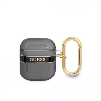 Guess GUA2HHTSK AirPods 1/2 Dėklas Juodas Strap Collection