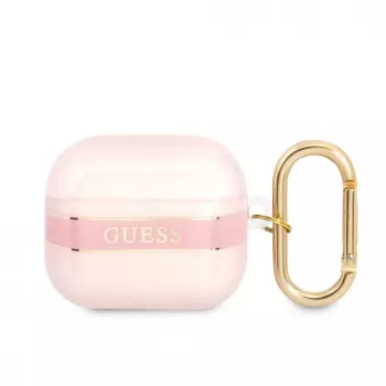 Guess GUA3HHTSP Strap Collection Silicone Dėklas AirPods 3 - Rožinis