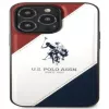 U.S. POLO ASSN. USHCP14XPSO3 Tricolor Embossed Dėklas, skirtas iPhone 14 Pro Max 6,7 inch Baltas
