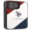 U.S. POLO ASSN. USHCP14XPSO3 Tricolor Embossed Dėklas, skirtas iPhone 14 Pro Max 6,7 inch Baltas