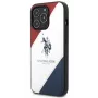 U.S. POLO ASSN. USHCP14XPSO3 Tricolor Embossed Dėklas, skirtas iPhone 14 Pro Max 6,7 inch Baltas