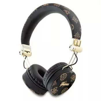 Guess Peony Script Round Shape Wireless Over-Ear Headphones su Bluetooth 5.3 ir ENC (Juoda)