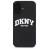 DKNY DKHMP16SSNYACH Kietas Dėklas Apple iPhone 16 6,1 colio Juodas Silikonas su Baltu Spausdintu Logotipu MagSafe