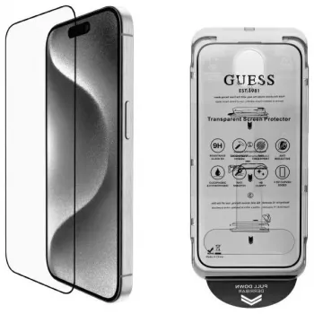 Guess GUTGP16LBOKGCIT iPhone 16 Pro 6.3 colio ekrano apsauginis stiklas 2.5D grūdintas skaidrus